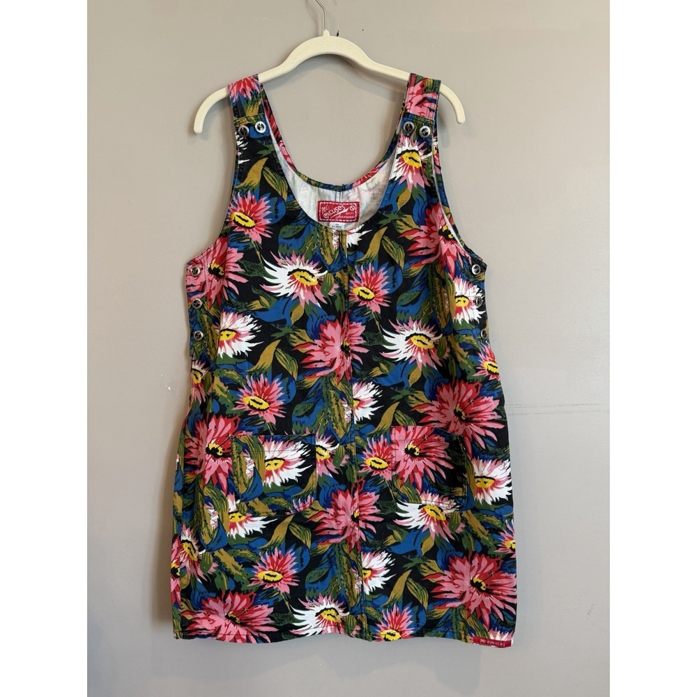Vintage‎ No Excuses Bright Floral 90s Romper Dress Denim XL